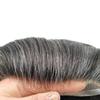 Hair Wonders Hair System for Men Swiss Lace Hairpiece for Men Toupee Real Natural Human Hair Lace Front Mens Hair System 8X10#1B60#1B Off Black+60% Grey 90% Light Density view 4