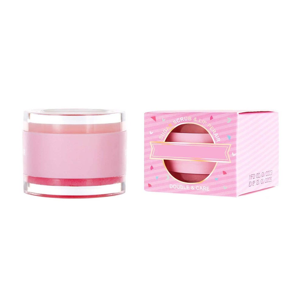 Lip Scrub 2 In 1 Double Action Lipstick, Exfoliator and Moisturizer Double Effect for Dry Lip Care, Pink