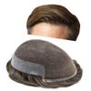 Hair Wonders Hair System for Men Swiss Lace Hairpiece for Men Toupee Real Natural Human Hair Lace Front Mens Hair System 7X9#620#6 Light Brown+20% Grey 110% Light Medium Density view 1