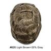 Hair Wonders Hair System for Men Swiss Lace Hairpiece for Men Toupee Real Natural Human Hair Lace Front Mens Hair System 7X9#620#6 Light Brown+20% Grey 110% Light Medium Density view 2