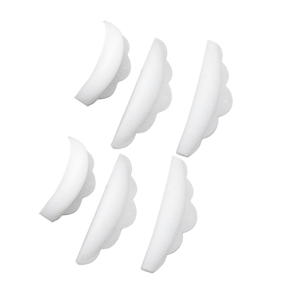 ASAKKURA 6pcs Eyelash Extension Kit Silicone Perming Curler Shield Pads Lash Curler Pads for Asian Eyes