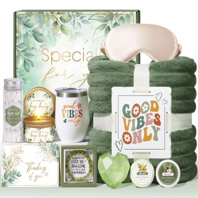Christmas Birthday Gifts for Women Self Care Gift, Get Well Soon Gift Baskets Relaxing Spa Care Package for Women with Blanket, Unique Gifts Idea for Mom Mother Her Wife Girlfriend Best Friend Sister