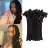 0.4 cm Real Human Hair Dreadlock Extensions 10 inch 30 Strands Full Handmade Permanent Locs Soft Natural Black Locs Extensions for Men Women Kids,Can Be Dyed Bleached Curled view 1