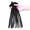 0.4 cm Real Human Hair Dreadlock Extensions 10 inch 30 Strands Full Handmade Permanent Locs Soft Natural Black Locs Extensions for Men Women Kids,Can Be Dyed Bleached Curled view 2