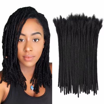 100% Real Human Hair 0.4cm Width 12 Inch Locs Extensions Human Hair Dreadlock 30 Strands Per Pack Full Handmade Dreadlock Extensions Can be dyed and bleached for Men Women Kids