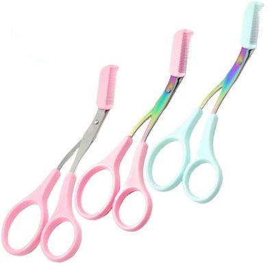 Eyebrow Trimmer Scissor, New Eyebrow Scissors With Comb, Non-Slip Stainless Steel Eyebrow Trimming Scissors, Eyebrow Cutter Hair Removal Eyebrow Scissors Makeup Tool For Women Men(Purple)