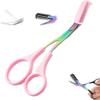 Eyebrow Trimmer Scissor, New Eyebrow Scissors With Comb, Non-Slip Stainless Steel Eyebrow Trimming Scissors, Eyebrow Cutter Hair Removal Eyebrow Scissors Makeup Tool For Women Men(Purple) view 3
