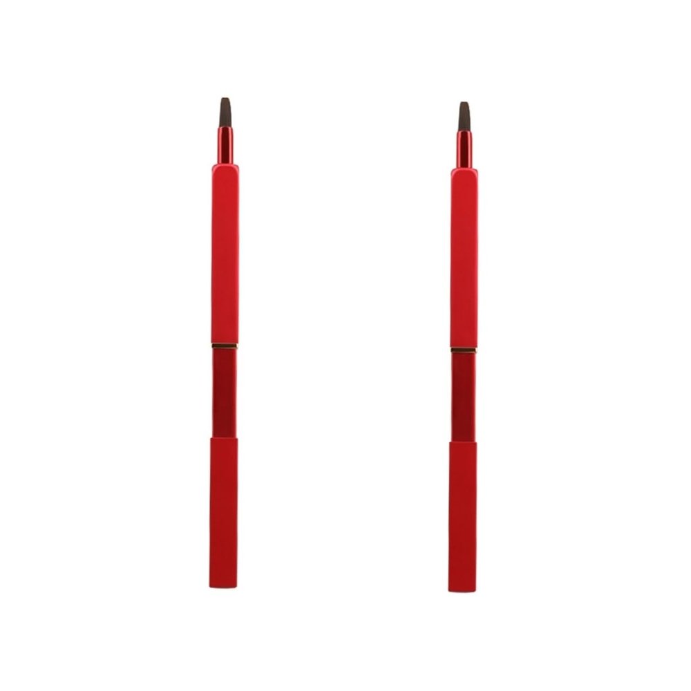 Gogogmee 2pcs Retractable Lip Brush Portable Makeup Brush Set with Nylon Fiber Angled Lipstick Applicator for Travel