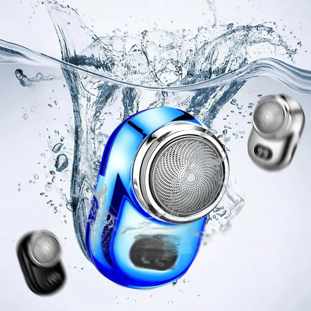 Mini Electric Shaver,2024 New Fast Charging Electric Shaver, Digital Display,Portable Mini Shaver with Mirror,USB Rechargeable Powerful Storm Shaver for Men,Mini Electric Razor Beard Trimmer (Blue)