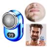 Mini Electric Shaver,2024 New Fast Charging Electric Shaver, Digital Display,Portable Mini Shaver with Mirror,USB Rechargeable Powerful Storm Shaver for Men,Mini Electric Razor Beard Trimmer (Blue) view 2