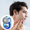 Mini Electric Shaver,2024 New Fast Charging Electric Shaver, Digital Display,Portable Mini Shaver with Mirror,USB Rechargeable Powerful Storm Shaver for Men,Mini Electric Razor Beard Trimmer (Blue) view 4