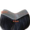 tanyunji001 Men's Wigs Men's Hairline Toupee Forehead Frontal Hairpiece, 0.05-0.14mm Full PU Base Indian Human Hair #1B Natural Black V-Shape Front Hair System Units Baldness Wigs(4.5cmx15.5cm) view 2