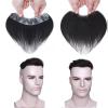 tanyunji001 Men's Wigs Men's Hairline Toupee Forehead Frontal Hairpiece, 0.05-0.14mm Full PU Base Indian Human Hair #1B Natural Black V-Shape Front Hair System Units Baldness Wigs(4.5cmx15.5cm) view 4
