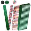 20 pc ALAZCO Premium Nail Files Coarse & Medium Grit Professionals & DIY Washable Emery Boards for Natural Acrylic Gel Press-On Nails Travel TSA Friendly Colorful Pattern/Black/Green Glitter view 1