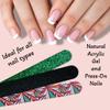 20 pc ALAZCO Premium Nail Files Coarse & Medium Grit Professionals & DIY Washable Emery Boards for Natural Acrylic Gel Press-On Nails Travel TSA Friendly Colorful Pattern/Black/Green Glitter view 4