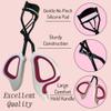 2 Precision Comfort Hold Easy Grip Professional Eyelash Curler Long Lasting Lifted Eyelashes Ergonomic Comfort Hold Voluminous Curls in Seconds Non-Slip Finger Grip (x2 Pink/White) view 2