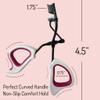 2 Precision Comfort Hold Easy Grip Professional Eyelash Curler Long Lasting Lifted Eyelashes Ergonomic Comfort Hold Voluminous Curls in Seconds Non-Slip Finger Grip (x2 Pink/White) view 3