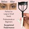 2 Precision Comfort Hold Easy Grip Professional Eyelash Curler Long Lasting Lifted Eyelashes Ergonomic Comfort Hold Voluminous Curls in Seconds Non-Slip Finger Grip (x2 Pink/White) view 4