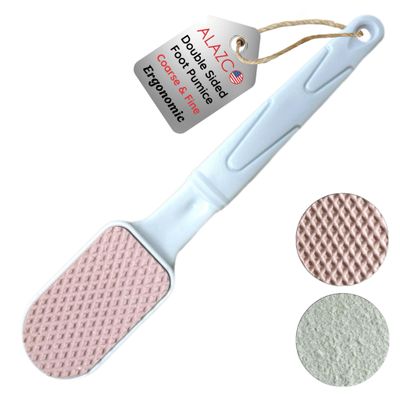 Double-Sided Pumice Stone & Foot File Rasp Heels Scraper Scrubber Cracked Feet Instant Exfoliator Buffer Dead Hard Skin Callus Remover  Elbows Hand Feet Pedicure Tool Corn Softener Sole Smoother