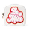 BE MINE Valentine Makeup Bag Travel Cosmetics Pouch and Toiletry Bag, Nylon Zipper Pouch Purse, Cute Make Up Organizer Storage Tote for Women Girls, Travel Skincare Case, Small Makeup Bags, White view 1