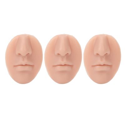 NutriEss 3Pack Silicone Nose Model with Mouth Piercing Practice Structure Light Skin Imitation Reusable Flexible Piercing Display Soft Elastic for Piercing Instruction (2)