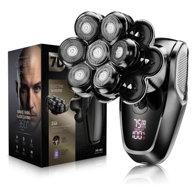 7D Head Shavers for Bald Men, SHPAVVER Detachable Head Shaver LED Display Dry Wet Bald Head Shavers, IPX7 Waterproof Head Shavers