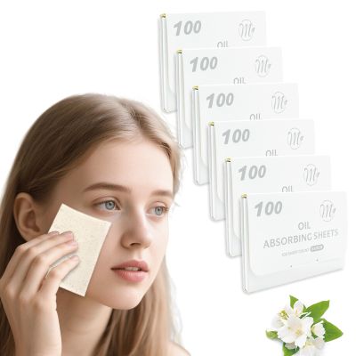 Bamboo Charcoal Oil Blotting Sheets 600 Counts Makeup Friendly & Portable Facial Blotting Paper for Oily Skin | Natural Oil Absorbing, Travel-Size Pack (Gift-Ready) (White)