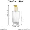 2Pcs 100ml/3.4oz Empty Clear Glass Lotion Pump Bottle with Gold Pump Top Portable Essential Oil Pump Dispensers Jars Vials Hair Conditioner Container for Makeup Emulsion Toner view 2