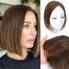 forfeels Light Brown Hair Topper Real Human Hair Clip In Bangs Topper For Women Straight Wiglets Hair Pieces For Adding Hair Volume view 1