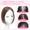 forfeels Light Brown Hair Topper Real Human Hair Clip In Bangs Topper For Women Straight Wiglets Hair Pieces For Adding Hair Volume view 2