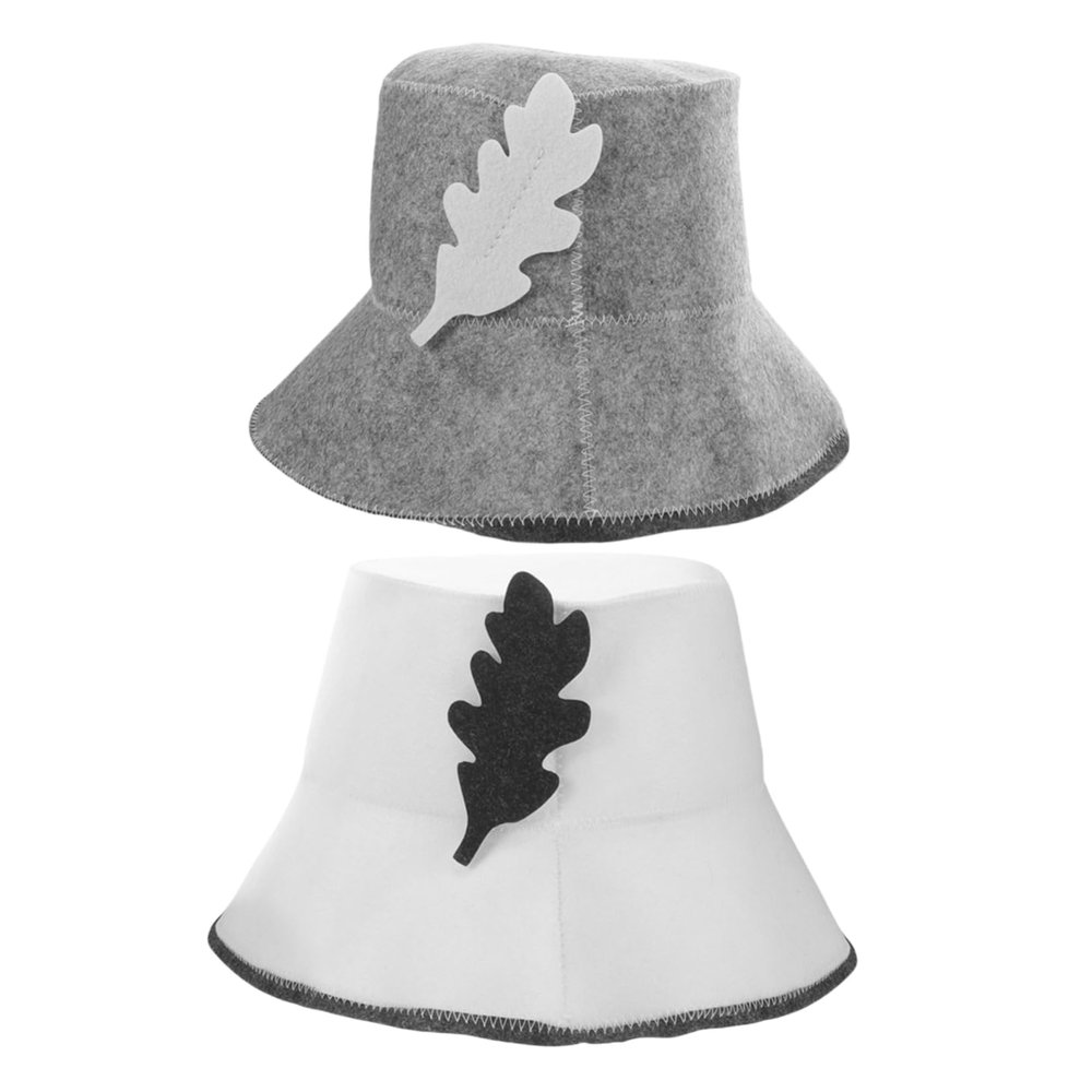 OATIPHO 2pcs Sauna Hats for Women Breathable Felt Bucket Shower Caps Grey Protect Hair from Heat Comfortable Fit for Sauna and Shower Use