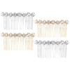4 Pcs Rhinestone Side Hair Combs Rhinestone Bridal Hair Comb Crystal Flower Hair Clips French Flower Hair Comb for Women Girls Wedding Hair Accessories (Silver Gold) view 1