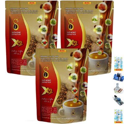 200 Grams (20 Gram x 10 Sachets) Delicious Intense Fruit Snack Arabica Roasted Good Shape 40in1 Siithong Coffee Plus X2 (of 3) By Thaigiftshop [Get Free Tomato Facial Mask]