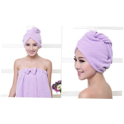 HAPINARY 2 Pack Quick Dry Hair Cap Non-Slip Fiber Hair Drying Towel for Fast Drying Spa Bath Cap Absorbent Home Gym Travel Accessory