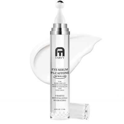 Eye Serum, Under Eye Cream For Dark Circles, 8% Caffeine Eye Serum For Women & Men, Eye Cream Anti Aging With 360 Massage Ball, Eye Cream For Puffiness And Bags Under Eyes, Eye Serum For Fine Lines