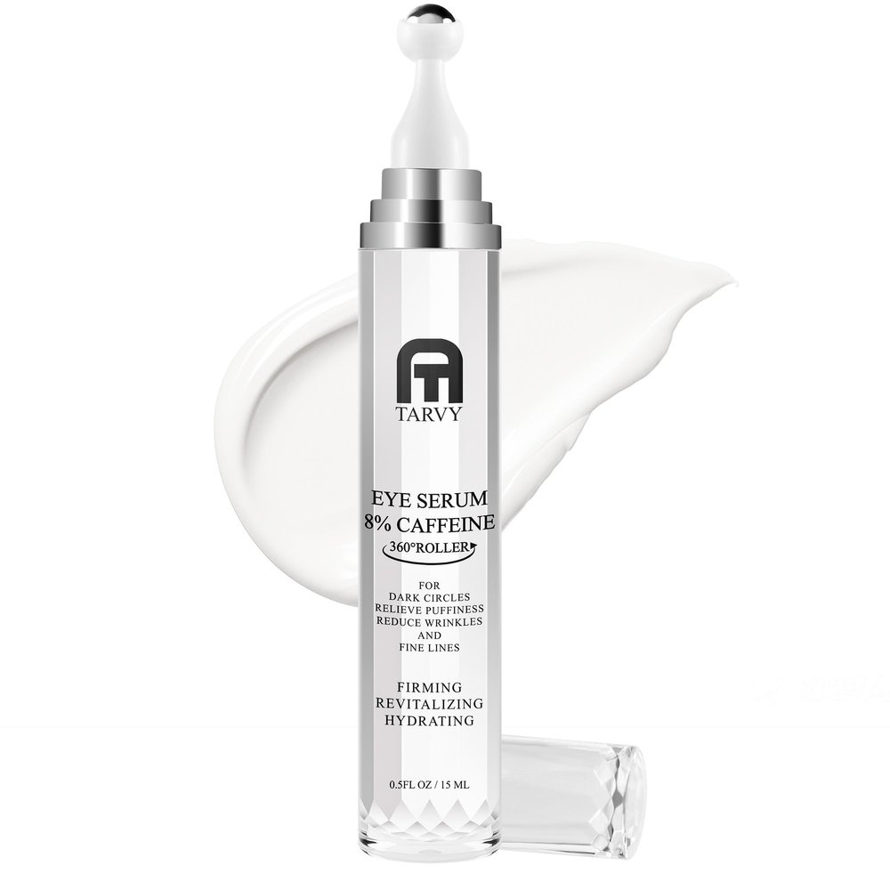 Eye Serum, Under Eye Cream For Dark Circles, 8% Caffeine Eye Serum For Women & Men, Eye Cream Anti Aging With 360 Massage Ball, Eye Cream For Puffiness And Bags Under Eyes, Eye Serum For Fine Lines