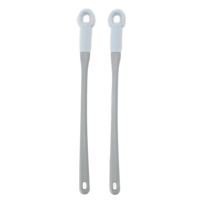 2pcs Toe Cleaning Brush 15.7 Foot Scrubber in Shower with Long Handle Silicone Foot Brush Toe Scrubber for Foot Seniors, Elderly, Men and Women