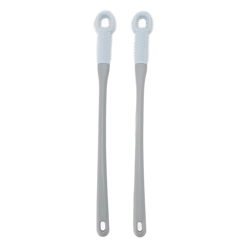 2pcs Toe Cleaning Brush 15.7 Foot Scrubber in Shower with Long Handle Silicone Foot Brush Toe Scrubber for Foot Seniors, Elderly, Men and Women