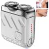 Mini Electric Shaver, Portable Pocket Size Washable Electronic Razor, USB Rechargeable Waterproof Wet & Dry Shaving Cordless Rotary Shaver for Men Home Car Travel (White) view 1
