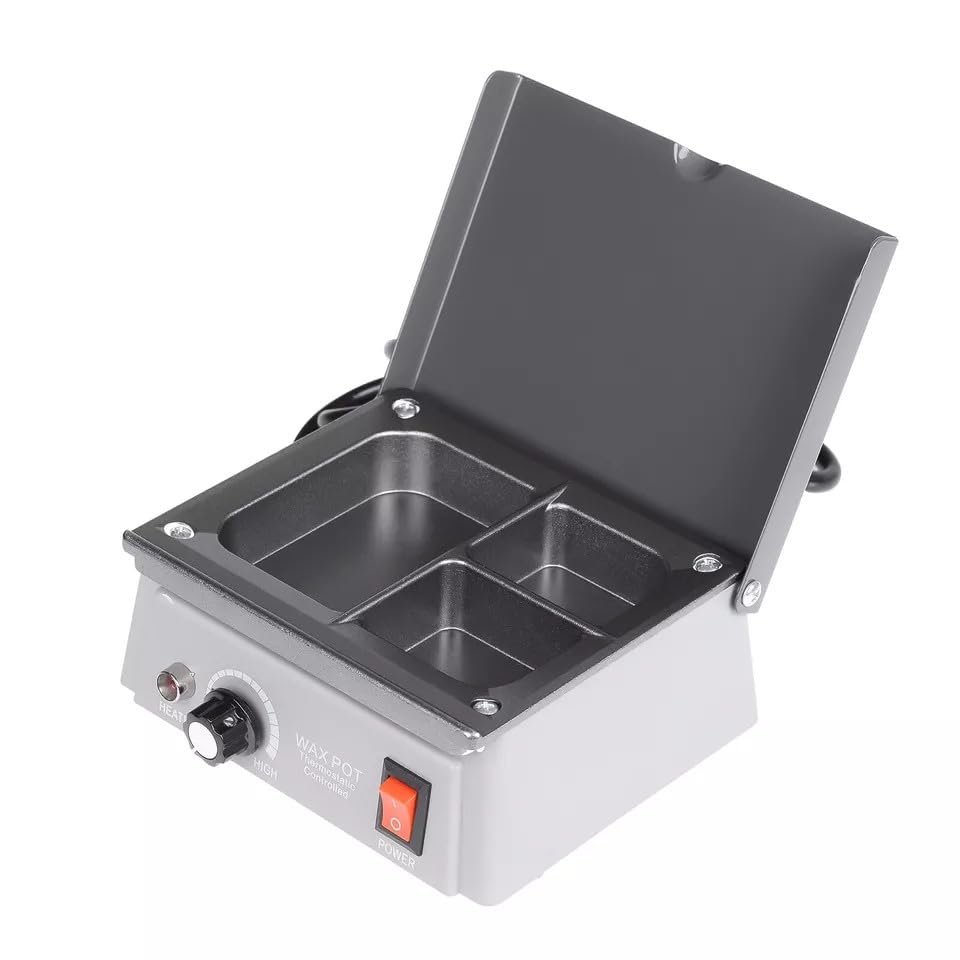 REEHUT Dental Lab Wax Heater 3-well Wax Heating Analog Dipping Pot Melting Wax Machine