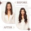 Hetto Clip in hair Extensions Real Hair Extensions Clipin Human Hair Double Weft Brown Clip Hair Extension Straight 16Inch 7pcs 120G view 4