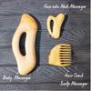 Natural Wooden Gua Sha Set  Personalized Engraved Face & Body Massage Tools for Lymphatic Drainage. Handmade Self-Care Gift for Her  Holistic Skincare Gua Sha Set with Hair Comb & Scalp Massager view 3