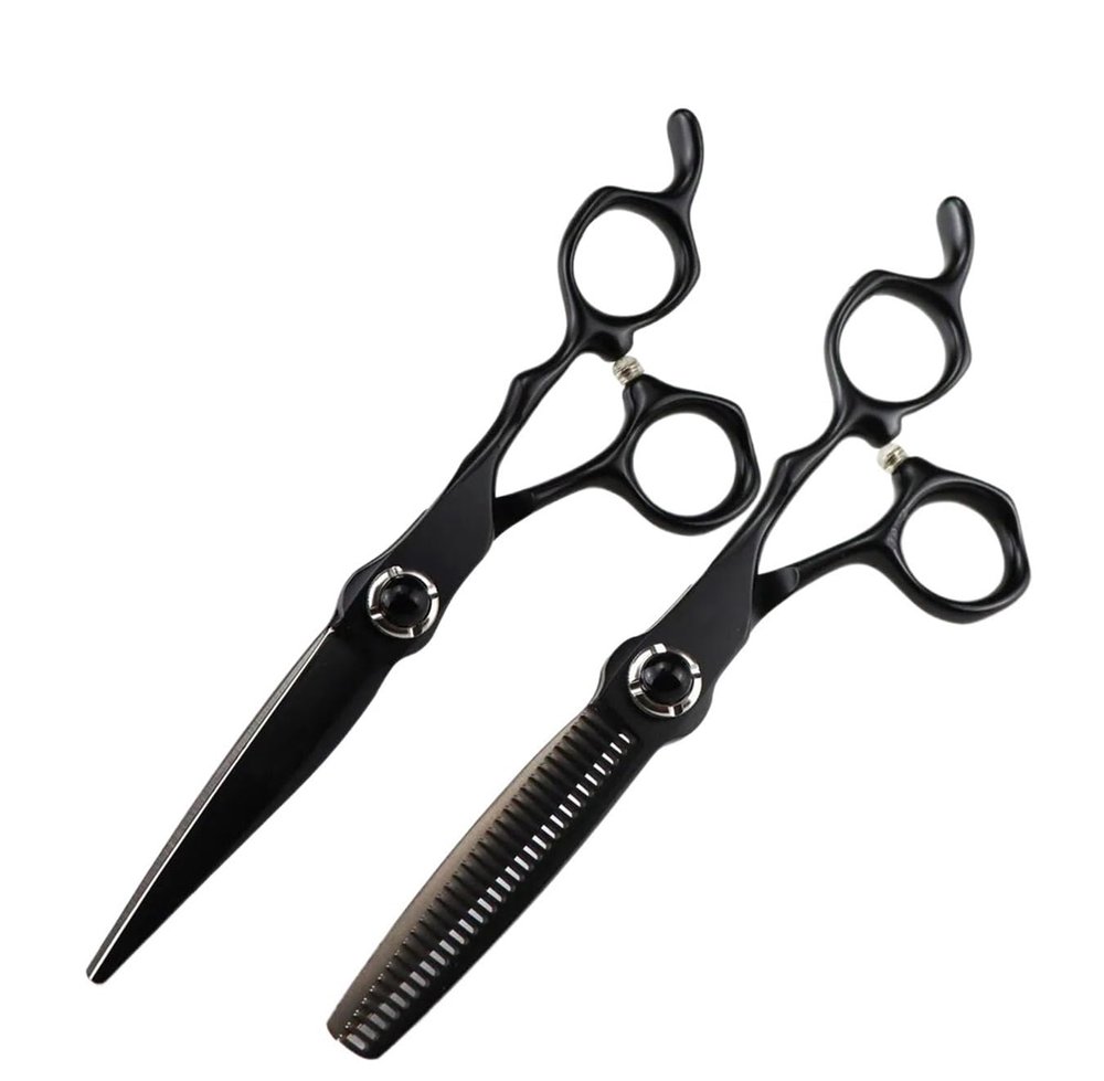 CUTPOIY Hair Cutting Scissors, 6 Inch Professional JP 440c Steel Scissor Black Hair Scissors Haircut Thinning Barber Cutting Shears Hairdressing Scissors Set