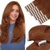YoungSee Tape in Hair Extensions Copper Tape in Extensions Human Hair 14Inch Tape in Real Hair Extension Copper for Women 20Pcs 50G view 1