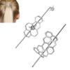 CAIRIAC Honeycomb Hair Clips Slide Hairpins, Minimalist Bee Hair Pin Barrette with Stick, Bee Lovers Gift Metal Hair Slide with Stick, Creative Hair Accessories for Women Girls Gifts (Silver) view 1