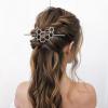 CAIRIAC Honeycomb Hair Clips Slide Hairpins, Minimalist Bee Hair Pin Barrette with Stick, Bee Lovers Gift Metal Hair Slide with Stick, Creative Hair Accessories for Women Girls Gifts (Silver) view 3