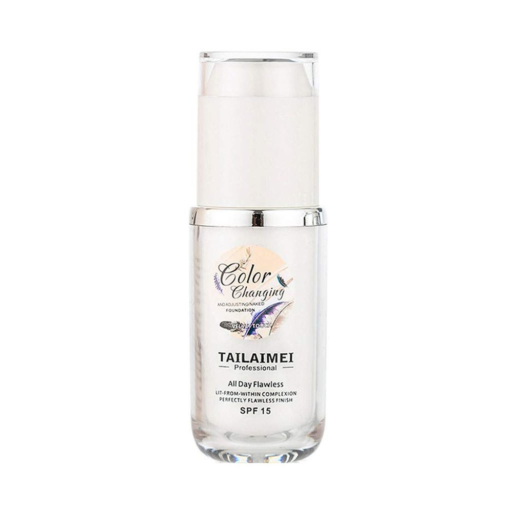 Concealer Cover Cream, Color Changing Foundation Liquid, Warm and Moisturizing Skin Tone Foundation liquid, White