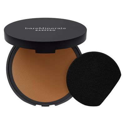 bareMinerals Barepro 24HR Skin-Perfecting Powder Foundation, Matte Pressed Powder Foundation Full Coverage with Plant-Based Squalene, Oil Control, Vegan - Deep 55 Cool