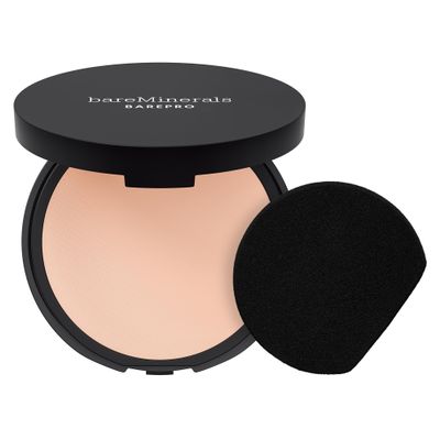 bareMinerals Barepro 24HR Skin-Perfecting Powder Foundation, Matte Pressed Powder Foundation Full Coverage with Plant-Based Squalene, Oil Control, Vegan - Fair 10 Cool