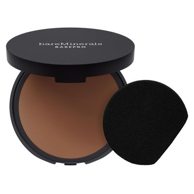 bareMinerals Barepro 24HR Skin-Perfecting Powder Foundation, Matte Pressed Powder Foundation Full Coverage with Plant-Based Squalene, Oil Control, Vegan - Deep 60 Neutral